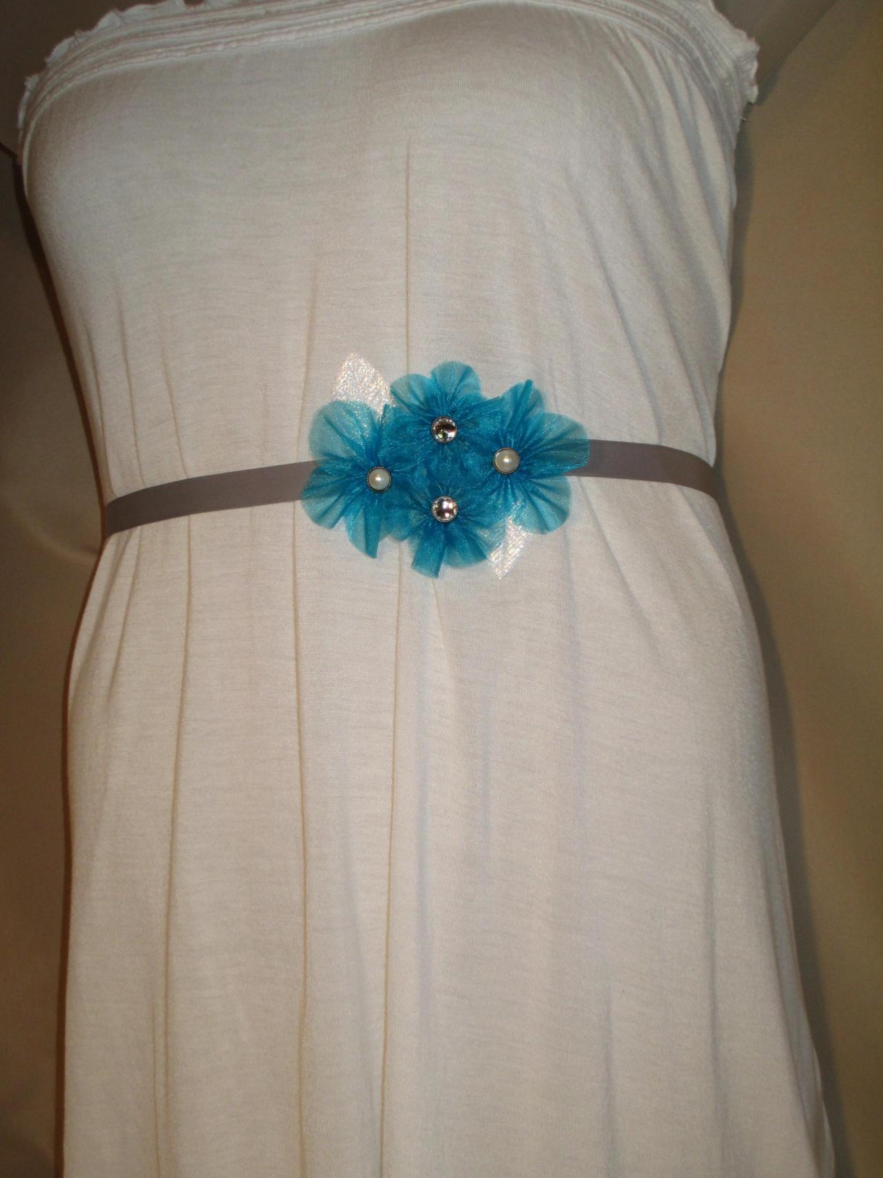 Flower Girl Sash - Matching Hair Barrettes - Wedding Sash - Bridal Sash - Communion Dress Sash - Handmade In Colorado